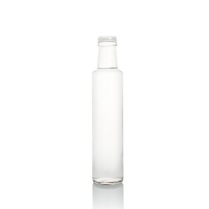 Cylinder Crystal Clear Glass Bottle For Olive Oil